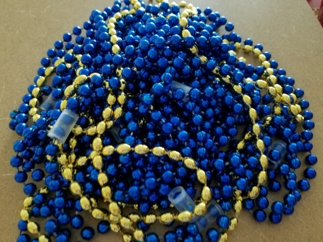 Gold and Blue Party Beads